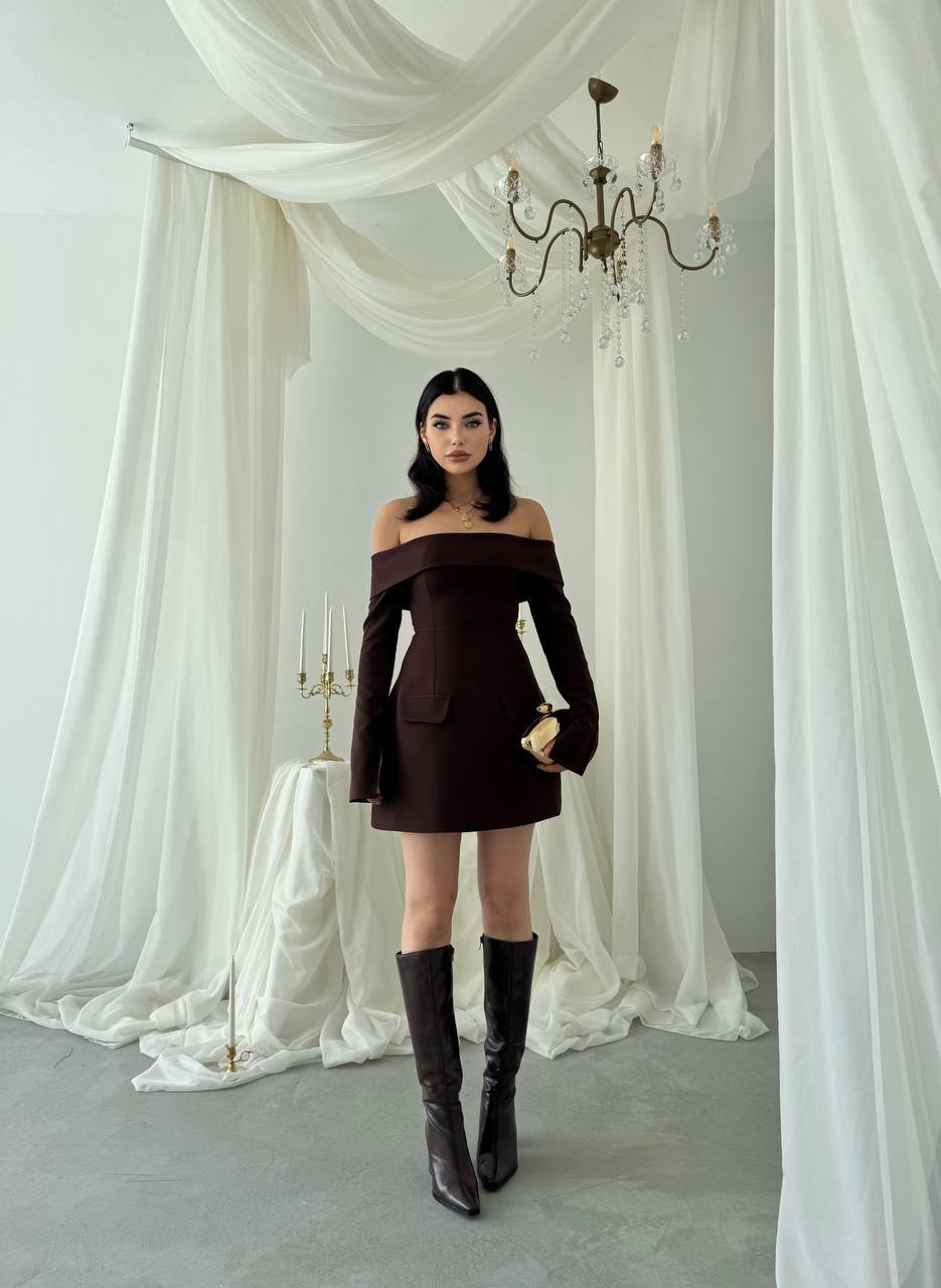 Off Shoulder Long Sleeve Dress